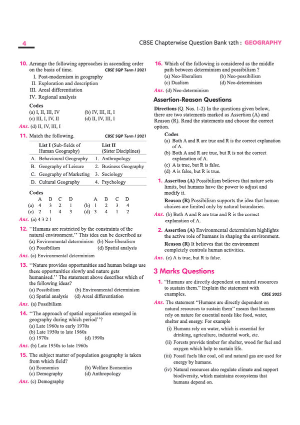 CBSE Geography Class 12 Chapterwise Question Bank for Board Exam 2027 | Chapterwise PYQs with Revision Theory, Detailed Answers, Exam Tips & Sample Papers as per Latest CBSE Syllabus & Exam Pattern