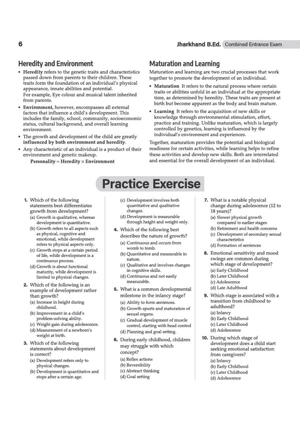 Jharkhand B.Ed. Combined Entrance Competitive Examination 2027 | Chapterwise Theory in Notes Form | 3000+ Exam Pattern MCQs | Based on Latest Syllabus | with Solved Paper 2026