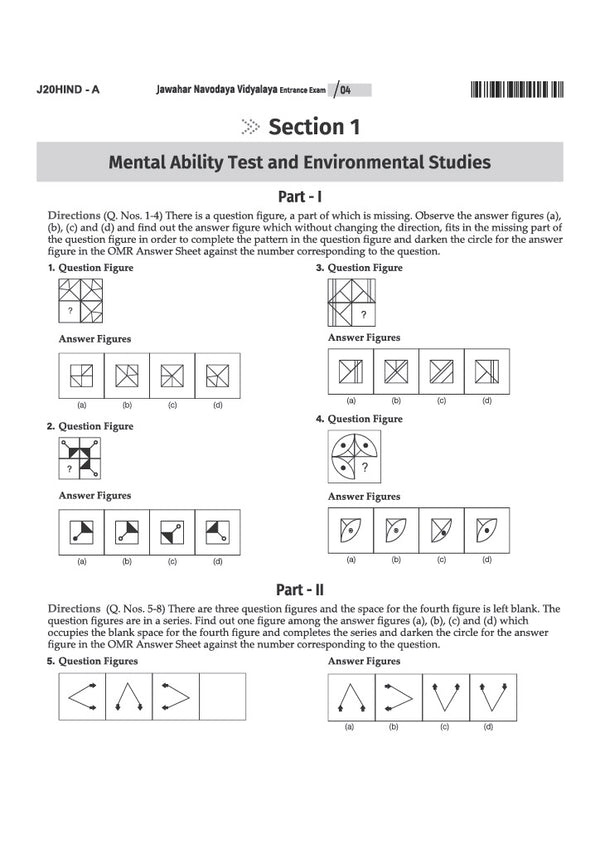 Jawahar Navodaya Vidyalaya Class 6 Exam 2027 | 20 Practice Sets | Mental Ability, Environmental Studies, Arithmetic & Language Test | Latest Solved Paper 2026 | Free OMR Sheet | As per Latest Syllabus Issued on 7 July 2026