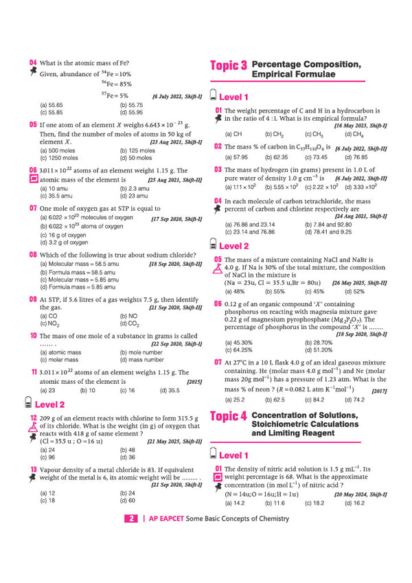 Andhra Pradesh EAPCET Chemistry 2027 | 12 Years Solved Papers 2026–2015 | 2500+ Chapterwise, Topicwise & Levelwise Questions | 80+ Online & Offline Papers | Detailed Explanations of Every Question | Free Revision Handbook