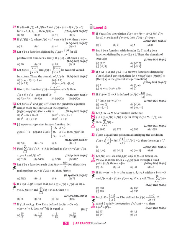 Andhra Pradesh EAPCET Mathematics 2027 | 12 Years Solved Papers 2026–2015 | 4500+ Chapterwise, Topicwise & Levelwise Questions | 80+ Online & Offline Papers | Detailed Explanations of Every Question | Free Revision Handbook