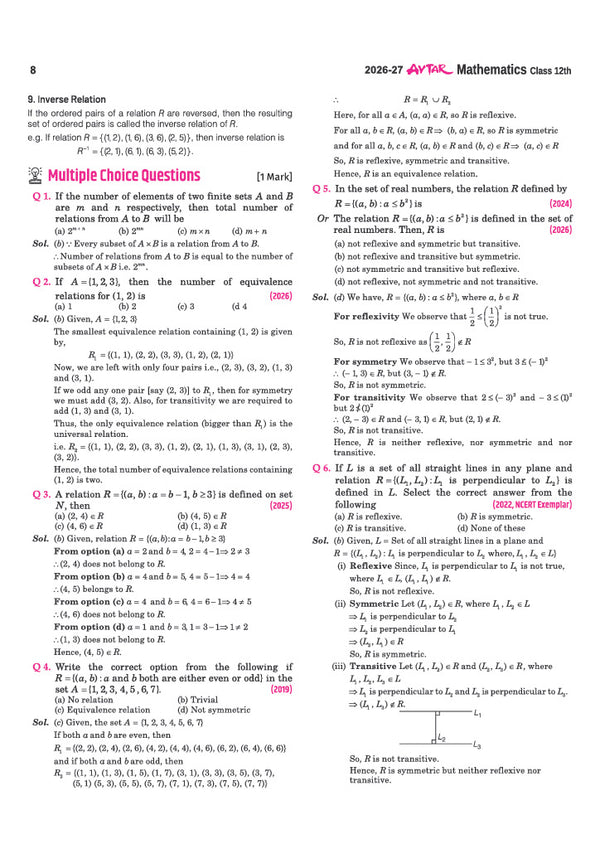 UP Board Exams 2027 Avtar Chapterwise Question Bank – Mathematics , Class 12