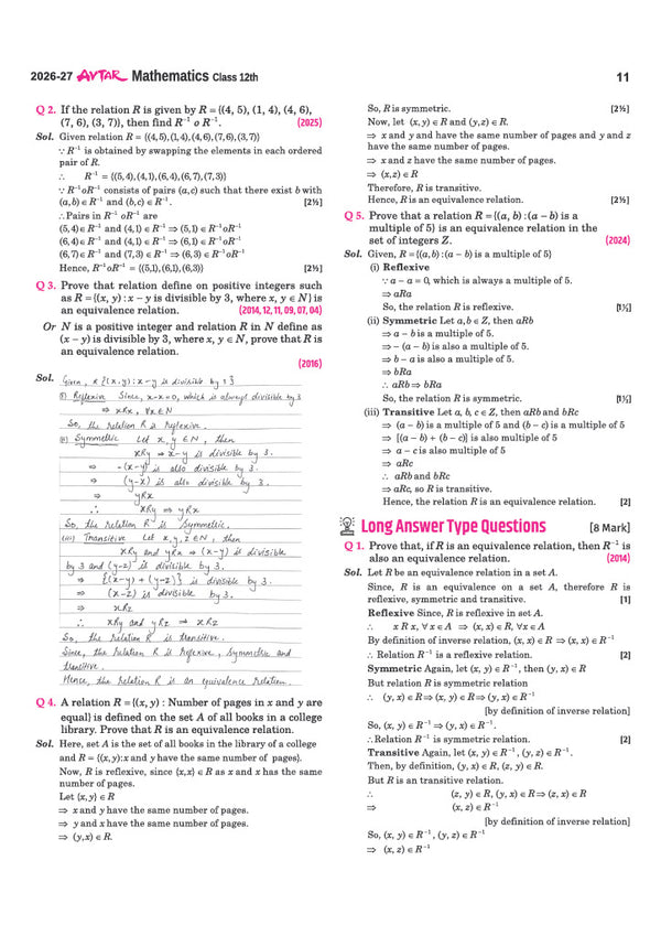 UP Board Exams 2027 Avtar Chapterwise Question Bank – Mathematics , Class 12