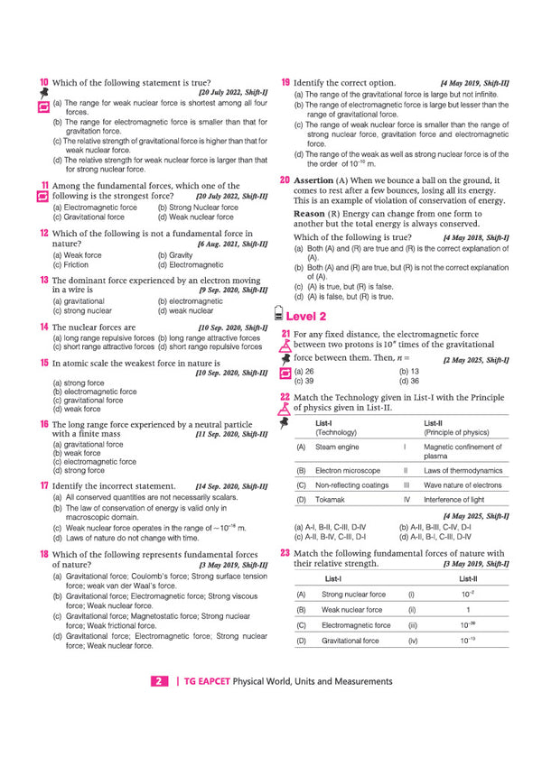 Telangana EAPCET Physics 2027 | 12 Years Solved Papers 2026–2015 | 1700+ Chapterwise, Topicwise & Levelwise Questions | 50+ Online & Offline Papers | Detailed Explanations of Every Question | Free Revision Handbook