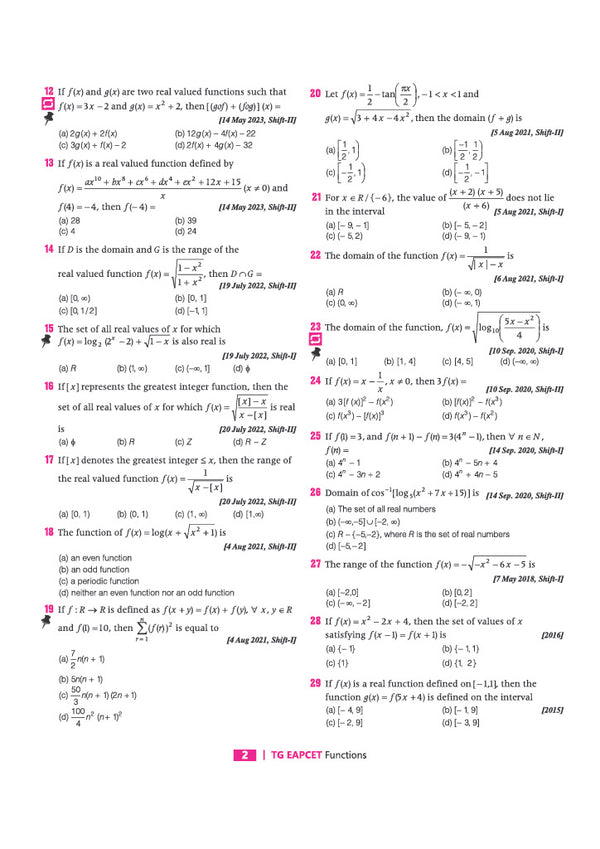 Telangana EAPCET Mathematics 2027 | 12 Years Solved Papers 2026–2015 | 3000+ Chapterwise, Topicwise & Levelwise Questions | 50+ Online & Offline Papers | Detailed Explanations of Every Question | Free Revision Handbook
