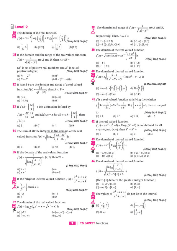 Telangana EAPCET Mathematics 2027 | 12 Years Solved Papers 2026–2015 | 3000+ Chapterwise, Topicwise & Levelwise Questions | 50+ Online & Offline Papers | Detailed Explanations of Every Question | Free Revision Handbook