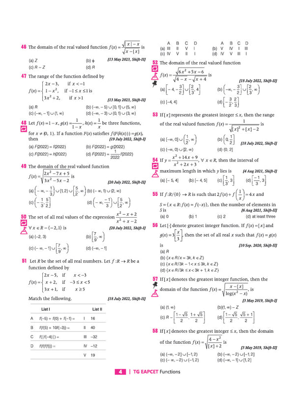Telangana EAPCET Mathematics 2027 | 12 Years Solved Papers 2026–2015 | 3000+ Chapterwise, Topicwise & Levelwise Questions | 50+ Online & Offline Papers | Detailed Explanations of Every Question | Free Revision Handbook