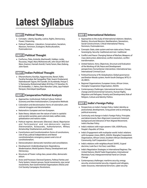 NTA UGC NET/JRF/SET Exam | Paper 2 - Political Science | Complete Study Guide as per Updated Syllabus | Theory Notes, Quick Revision, PYQs Last 10 Years for Practice & 3 Mock Tests