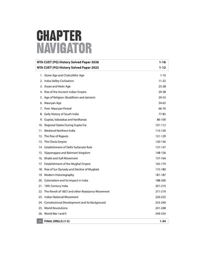 CUET PG History Exam 2027 | Chapterwise Notes & Question Bank | 1500+ Exam Pattern MCQs | 5 Final Drills (Practice Papers) | 2026 Solved Paper | Based on Latest NTA Test Pattern