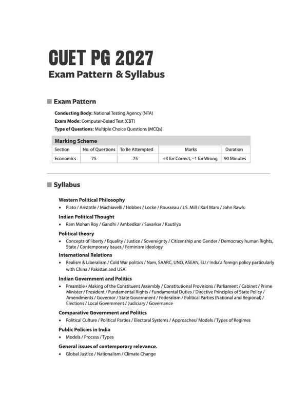 CUET PG Political Science Exam 2027 | Chapterwise Notes & Question Bank | 1500+ Exam Pattern MCQs | 5 Final Drills (Practice Papers) | 2026 Solved Paper | Based on Latest NTA Test Pattern