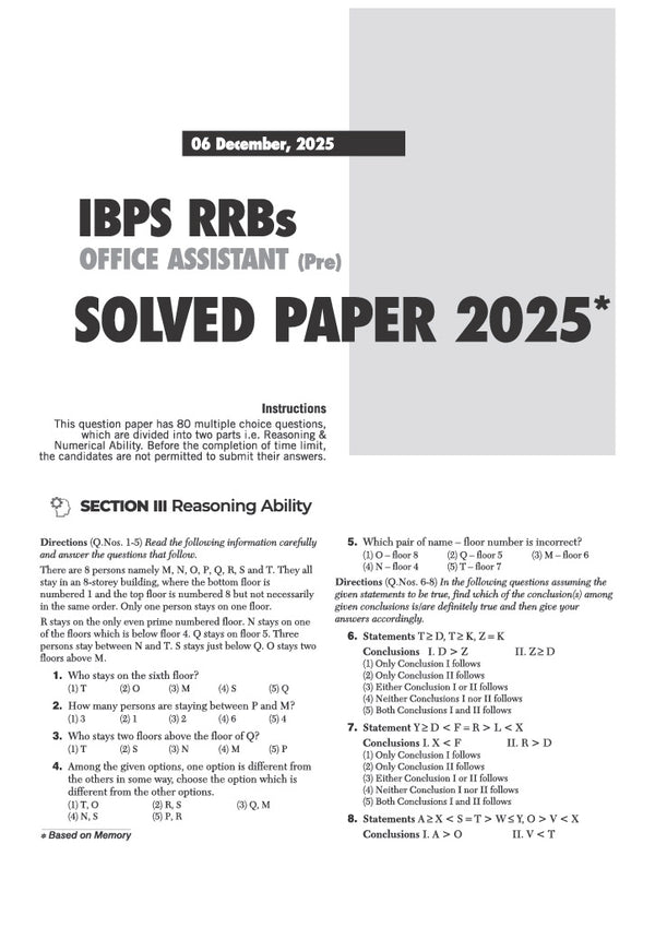 IBPS RRB Office Assistant (Multipurpose) CRP-RRBs XV Pre & Main Exam 2026 | 20 Solved Papers (2025–2016) | 10 Prelims Papers (2016–2025) & 10 Mains Papers (2016–2025) | 100% Original Questions with Detailed Solutions