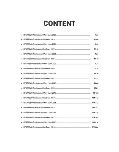 IBPS RRB Office Assistant (Multipurpose) CRP-RRBs XV Pre & Main Exam 2026 | 20 Solved Papers (2025–2016) | 10 Prelims Papers (2016–2025) & 10 Mains Papers (2016–2025) | 100% Original Questions with Detailed Solutions
