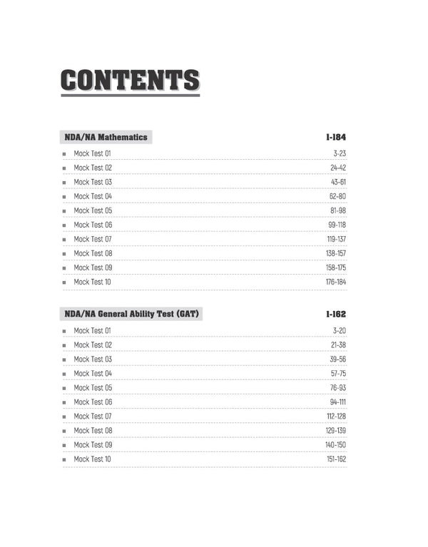NDA/NA 2027| 10 Mock Tests | Mathematics & General Ability Test (GAT) | Detailed Solutions, Trend Analysis (2026–2022) & OMR Sheets