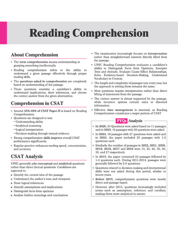 CSAT (Civil Services Aptitude Test) Magbook | Completely NEW Edition| For UPSC IAS Civil Services Prelims & Mains, State PCS & Other Competitive Examinations | English Medium