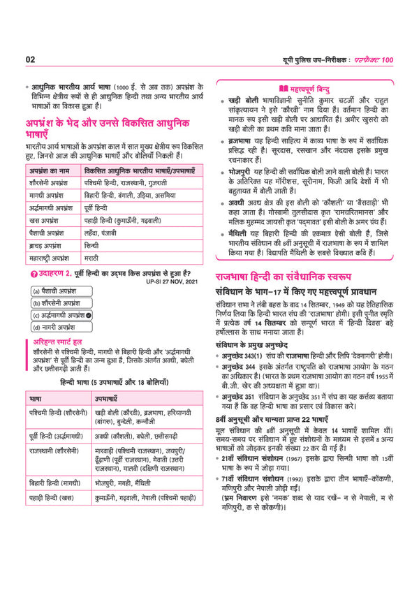 UP Police SI Exam 2026–27 | Perfect 100 Complete Study Guide | Chapterwise Theory, 4500+ Practice Questions, Smart Solutions | Important BNS, BNSS Rules | Based on Latest Syllabus and Exam Pattern | Hindi Medium