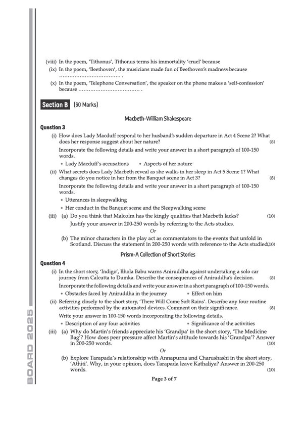 i-Succeed ISC 10 Sample Question Papers Class 12 Literature in English (Paper 2) Exam 2027 | Colour-Coded Revision Cheat Sheets, Council Style Detailed Answers | Based on ISC Syllabus 2027