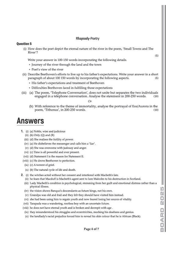 i-Succeed ISC 10 Sample Question Papers Class 12 Literature in English (Paper 2) Exam 2027 | Colour-Coded Revision Cheat Sheets, Council Style Detailed Answers | Based on ISC Syllabus 2027