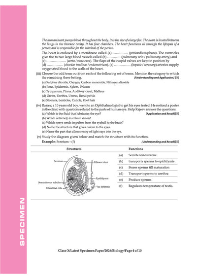 i-Succeed ICSE 10 Sample Question Papers Class 10 Biology Exam 2027 | Colour-Coded Revision Cheat Sheets, Council Style Detailed Answers, Mind Maps for Last Minute Revision | Based on ICSE Syllabus 2027
