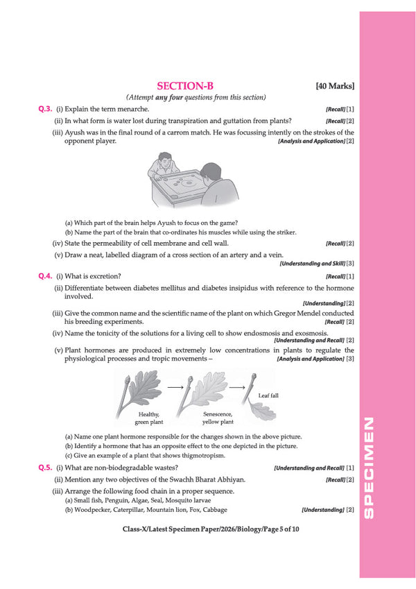i-Succeed ICSE 10 Sample Question Papers Class 10 Biology Exam 2027 | Colour-Coded Revision Cheat Sheets, Council Style Detailed Answers, Mind Maps for Last Minute Revision | Based on ISC Syllabus 2027