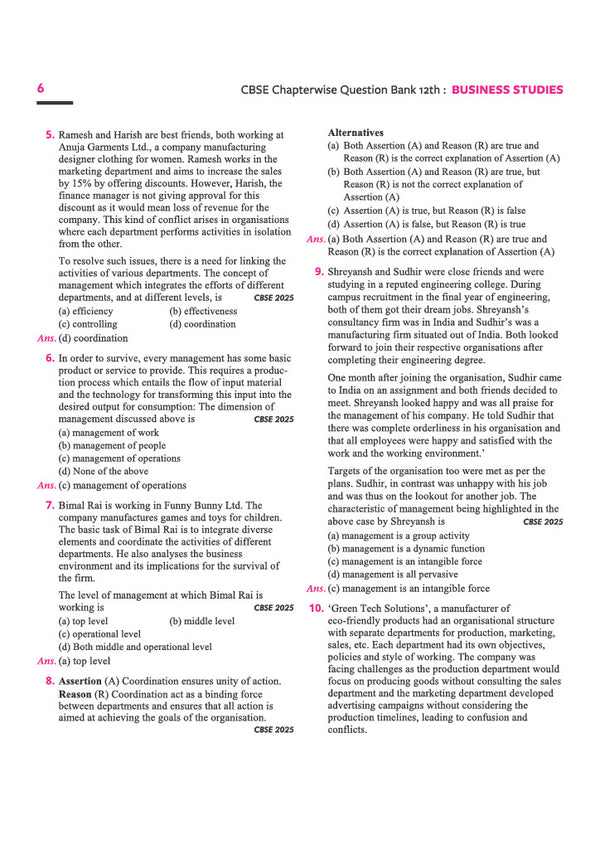 CBSE Business Studies Class 12 Chapterwise Question Bank for Board Exam 2027 | Chapterwise PYQs with Revision Theory, Detailed Solutions, Exam Tips & Sample Papers as per Latest CBSE Syllabus & Exam Pattern