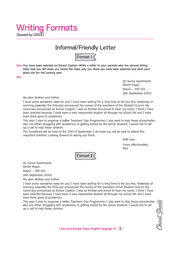 i-Succeed ICSE 10 Sample Question Papers Class 10 English Language (Paper 1) Exam 2027 | Writing Formats Prescibedby CICSE, Council Style Detailed Answers | Based on ISC Syllabus 2027