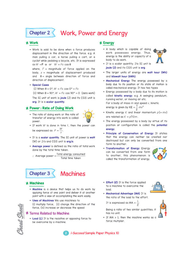 i-Succeed ICSE 10 Sample Question Papers Class 10 Physics Exam 2027 | Colour-Coded Revision Cheat Sheets, Council Style Detailed Answers, Mind Maps for Last Minute Revision | Based on ISC Syllabus 2027