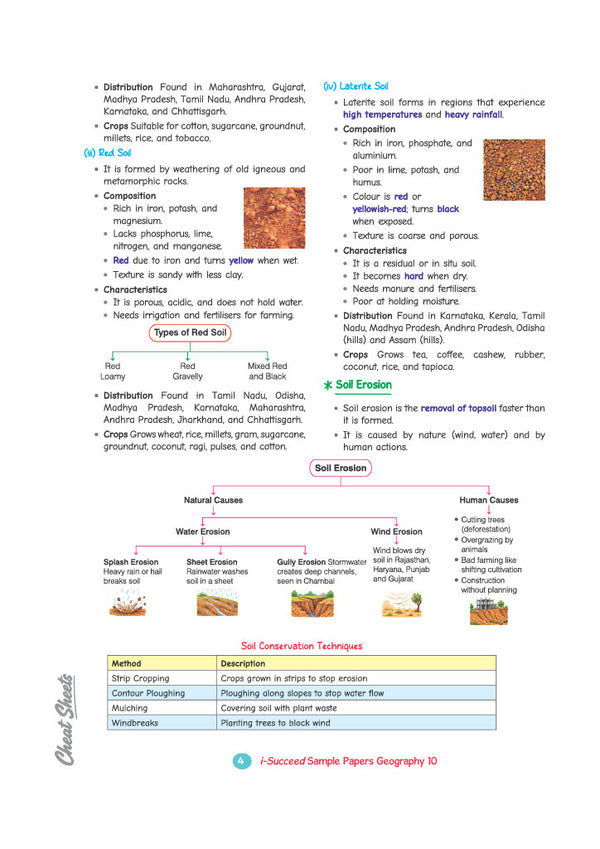 i-Succeed ICSE 10 Sample Question Papers Class 10 Geography Exam 2027 | Colour-Coded Revision Cheat Sheets, Council Style Detailed Answers, Mind Maps for Last Minute Revision | Based on ISC Syllabus 2027