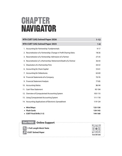 CUET UG 2027 Accountancy | Chapterwise Notes & Question Bank | 1000+ MCQs, 5 Final Drills & CUET 2026 Solved Paper | Mindmaps & Flash Cards | Free Online Mock Test