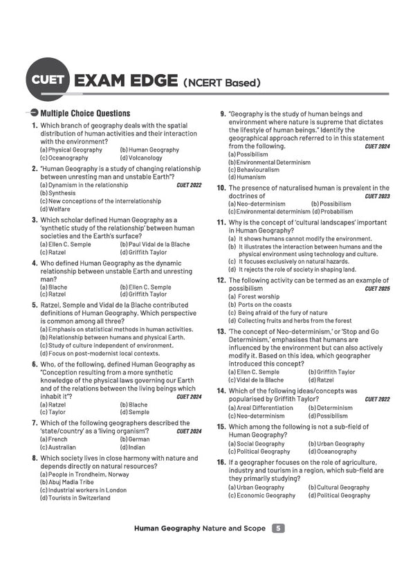 CUET UG 2027 Geography | Chapterwise Notes & Question Bank | 1000+ MCQs, 5 Final Drills & CUET 2026 Solved Paper | Mindmaps & Flash Cards | Free Online Mock Test