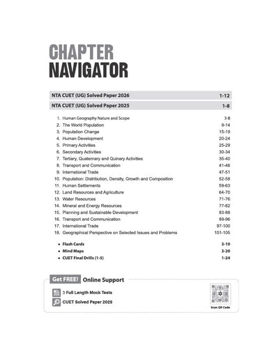 CUET UG 2027 Geography | Chapterwise Notes & Question Bank | 1000+ MCQs, 5 Final Drills & CUET 2026 Solved Paper | Mindmaps & Flash Cards | Free Online Mock Test