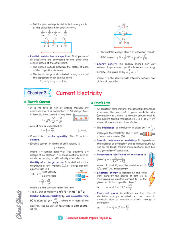 i-Succeed ISC 10 Sample Question Papers Class 12 Physics Exam 2027 | Colour-Coded Revision Cheat Sheets, Council Style Detailed Answers, Mind Maps for Last Minute Revision | Based on ISC Syllabus 2027