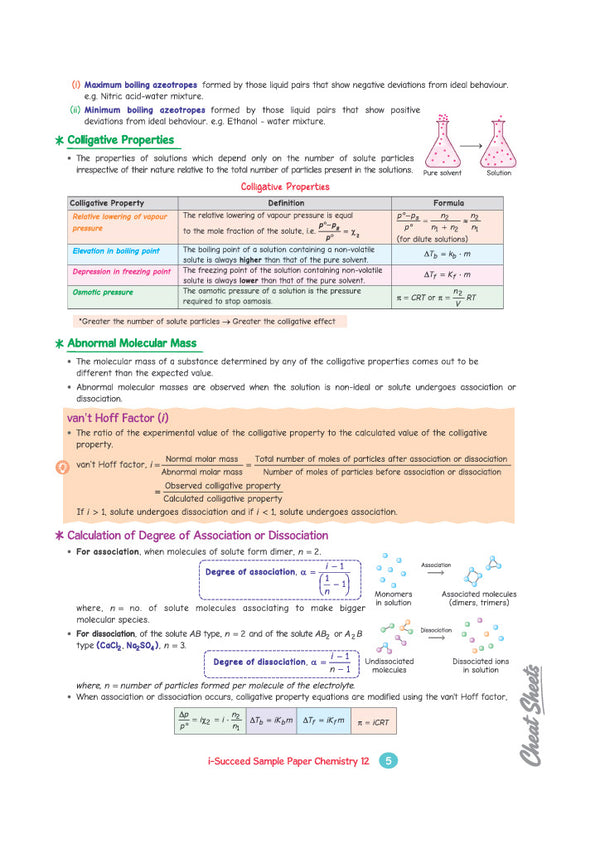 i-Succeed ISC 10 Sample Question Papers Class 12 Chemistry Exam 2027 | Colour-Coded Revision Cheat Sheets, Council Style Detailed Answers, Mind Maps for Last Minute Revision | Based on ISC Syllabus 2027