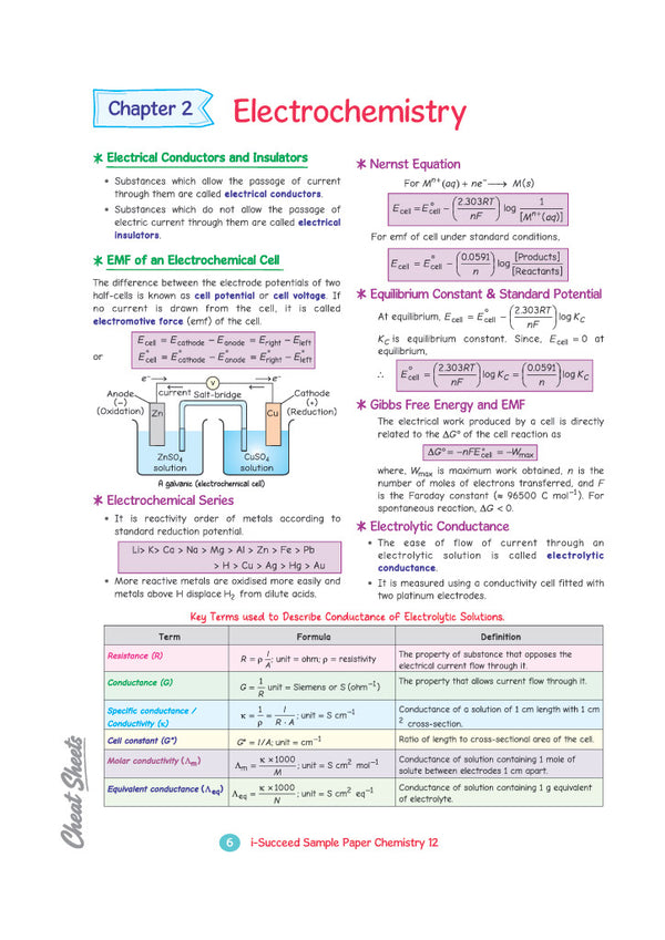i-Succeed ISC 10 Sample Question Papers Class 12 Chemistry Exam 2027 | Colour-Coded Revision Cheat Sheets, Council Style Detailed Answers, Mind Maps for Last Minute Revision | Based on ISC Syllabus 2027