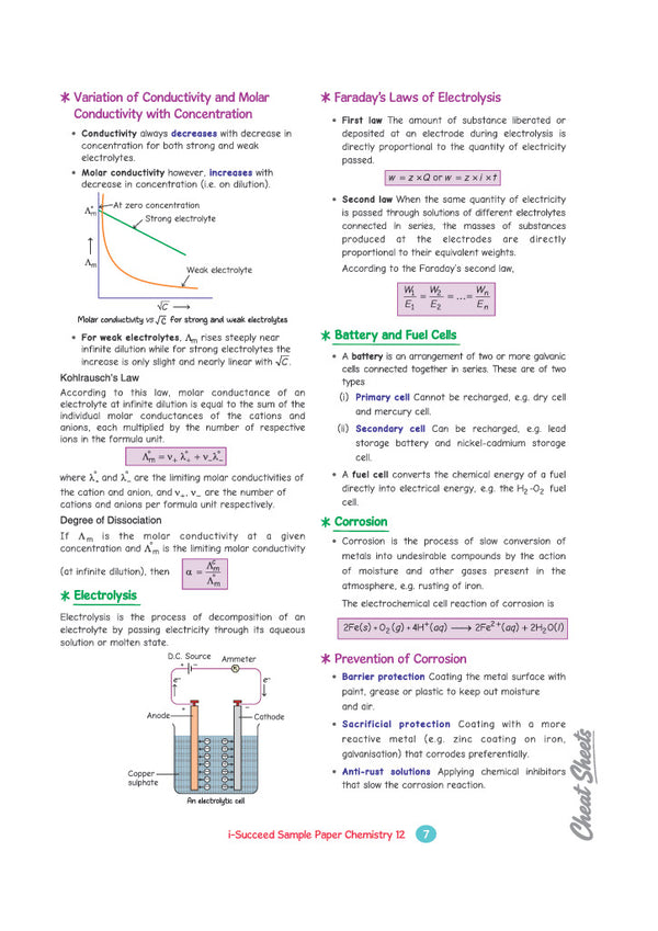 i-Succeed ISC 10 Sample Question Papers Class 12 Chemistry Exam 2027 | Colour-Coded Revision Cheat Sheets, Council Style Detailed Answers, Mind Maps for Last Minute Revision | Based on ISC Syllabus 2027