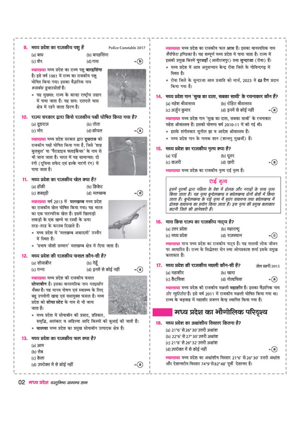 Madhya Pradesh Vastunishth Samanya Gyan 5000+ MCQs | Highly Useful for MPPSC, MP Police, Forest, Patwari Exam | with Solved Papers 2026-23 & MP Current Affairs