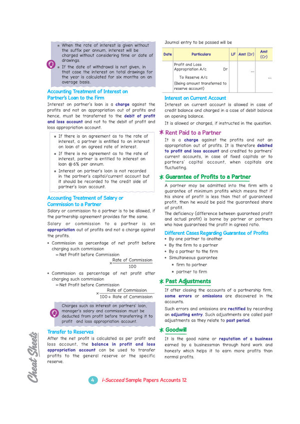 i-Succeed ISC 10 Sample Question Papers Class 12 Accounts Exam 2027 | Colour-Coded Revision Cheat Sheets, Council Style Detailed Answers, Mind Maps for Last Minute Revision | Based on ISC Syllabus 2027