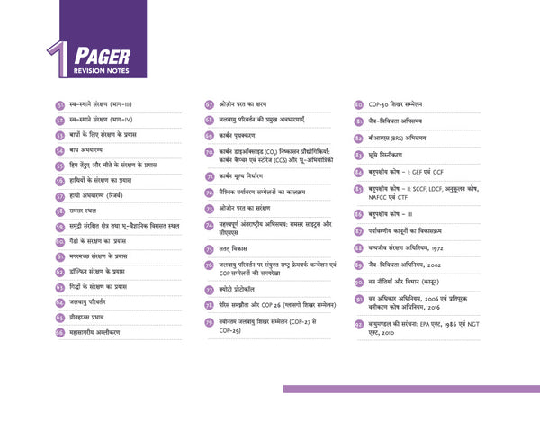 UPSC & State PSC Prelims Paryavaran (Environment) | Pixel 1-Pager Revision Notes | Fast Revision, Entire Prelims GS in 1-Page Format, Concept & Fact Infographics with PYQ-Based Preparation