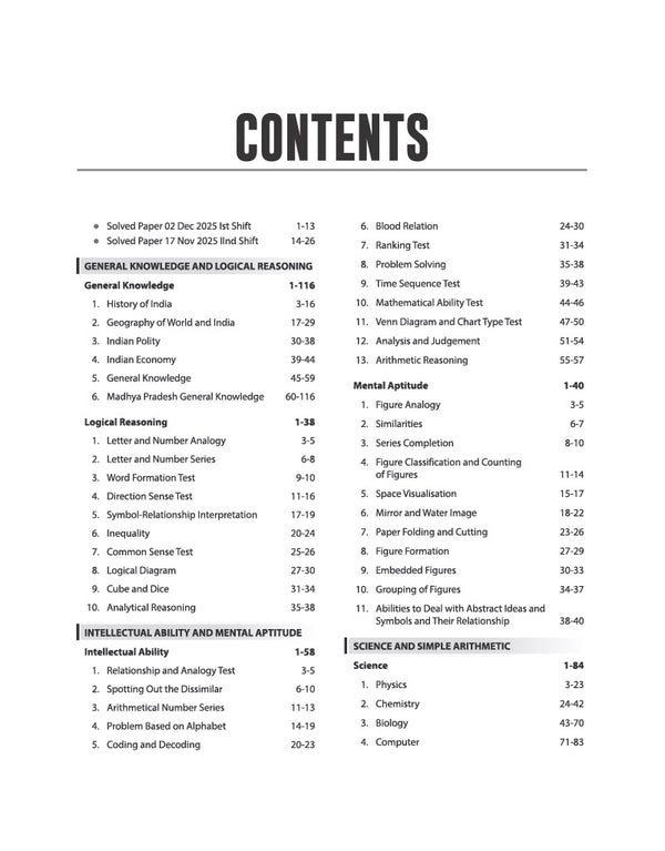 Madhya Pradesh Police Constable (GD) Exam 2026-27 | Complete Study Guide | General Knowledge, Intellectual Ability, Mental Aptitude, Science, Simple Arithmetic & MP GK | 10 Latest Solved Papers