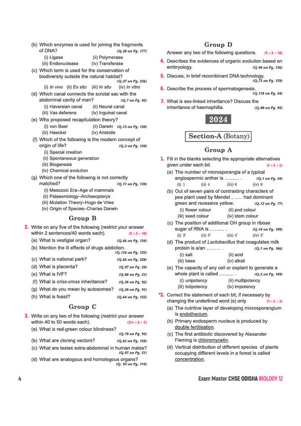 CHSE Odisha Exam Master 2027 Biology (+2 Second Year) | Class 12 | 15 Sample Papers & Chapterwise Solved Papers (2026–2018) | Chapterwise Revision Notes, Odisha State Textbook Questions & Mind Maps