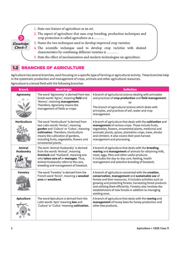 A Textbook of Agriculture for CBSE Class 11 | Skill Education (Subject Code 808) | Detailed Theory in Easy Language, Illustrative Design and Flow Charts, Projet Work | As per Latest CBSE Syllabus 2026–27