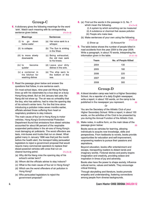 CHSE Odisha Exam Master 2027 English (+2 Second Year) | Class 12 | 15 Sample Papers & Chapterwise Solved Papers (2026–2018) | Chapterwise Revision Notes, Odisha State Textbook Imp Questions