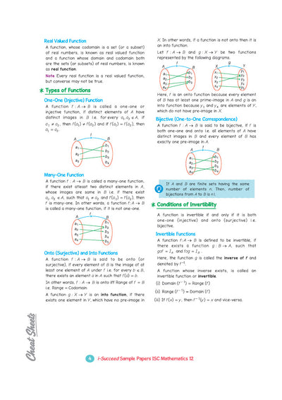 i-Succeed ICSE 10 Sample Question Papers Class 12 Mathematics Exam 2027 | Colour-Coded Revision Cheat Sheets, Council Style Detailed Answers, Mind Maps for Last Minute Revision | Based on ISC Syllabus 2027