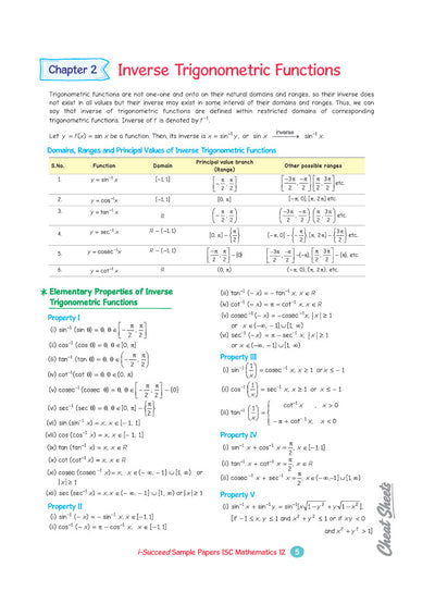 i-Succeed ICSE 10 Sample Question Papers Class 12 Mathematics Exam 2027 | Colour-Coded Revision Cheat Sheets, Council Style Detailed Answers, Mind Maps for Last Minute Revision | Based on ISC Syllabus 2027