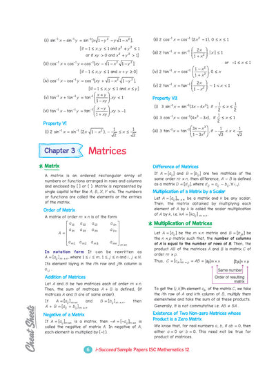 i-Succeed ICSE 10 Sample Question Papers Class 12 Mathematics Exam 2027 | Colour-Coded Revision Cheat Sheets, Council Style Detailed Answers, Mind Maps for Last Minute Revision | Based on ISC Syllabus 2027