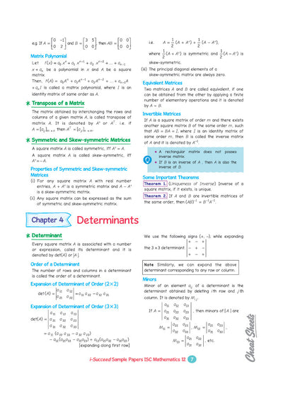 i-Succeed ICSE 10 Sample Question Papers Class 12 Mathematics Exam 2027 | Colour-Coded Revision Cheat Sheets, Council Style Detailed Answers, Mind Maps for Last Minute Revision | Based on ISC Syllabus 2027