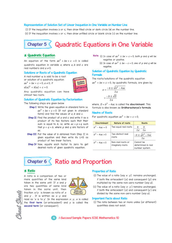 i-Succeed ICSE 10 Sample Question Papers Class 10 Mathematics Exam 2027 | Colour-Coded Revision Cheat Sheets, Council Style Detailed Answers, Mind Maps for Last Minute Revision | Based on ISC Syllabus 2027
