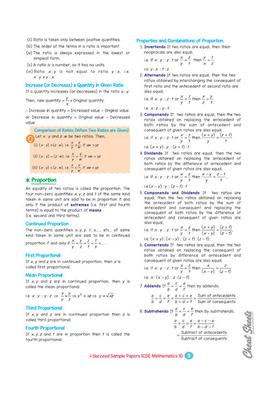 i-Succeed ICSE 10 Sample Question Papers Class 10 Mathematics Exam 2027 | Colour-Coded Revision Cheat Sheets, Council Style Detailed Answers, Mind Maps for Last Minute Revision | Based on ICSE Syllabus 2027