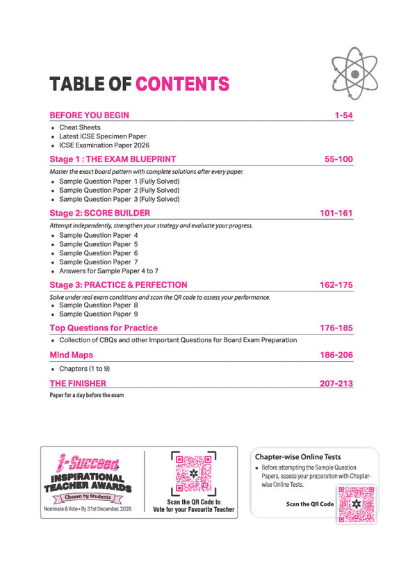 i-Succeed ICSE 10 Sample Question Papers Class 10 Mathematics Exam 2027 | Colour-Coded Revision Cheat Sheets, Council Style Detailed Answers, Mind Maps for Last Minute Revision | Based on ISC Syllabus 2027