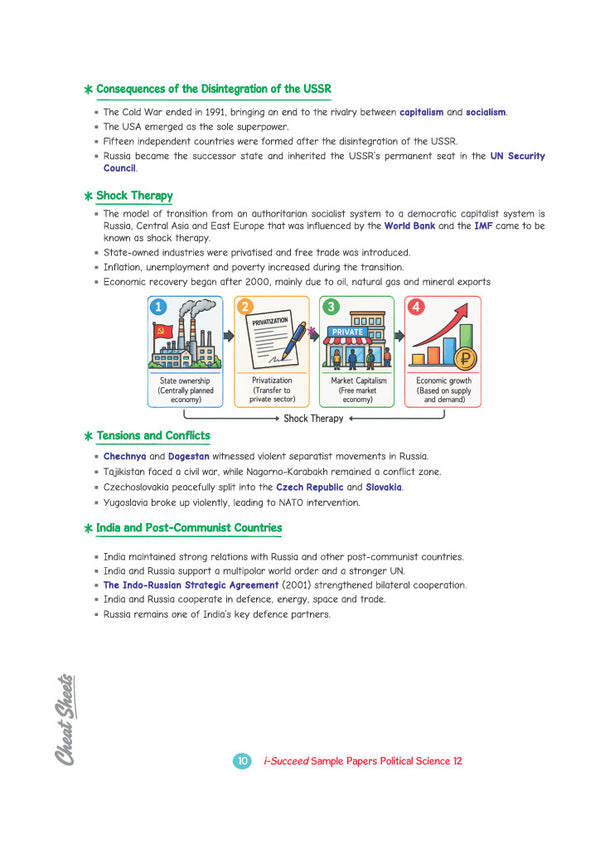 i-Succeed CBSE 15 Sample Question Papers Class 12 Political Science Exam 2027 | Colour-Coded Revision Cheat Sheets, Toppers Copy with Expert Insights | FREE SUPER POWER KIT | Based on Latest CBSE SQP Released 21 Sept 2026