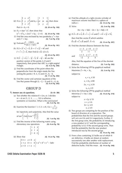 CHSE Odisha Exam Master 2027 Mathematics (+2 Second Year) | Class 12 | 15 Sample Papers & Chapterwise Solved Papers (2026–2018) | Chapterwise Revision Notes, Odisha State Textbook Questions & Mind Maps